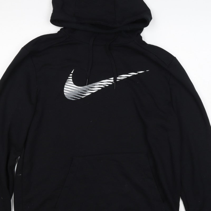 Nike Womens Black M Pullover Hoodie Dri-FIT Swoosh Logo