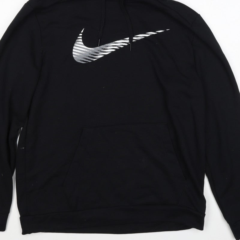 Nike Womens Black M Pullover Hoodie Dri-FIT Swoosh Logo