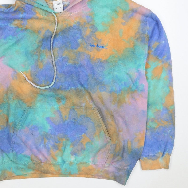Iets Frans Womens Multicoloured L Tie Dye Pullover Hoodie Embroidered Logo