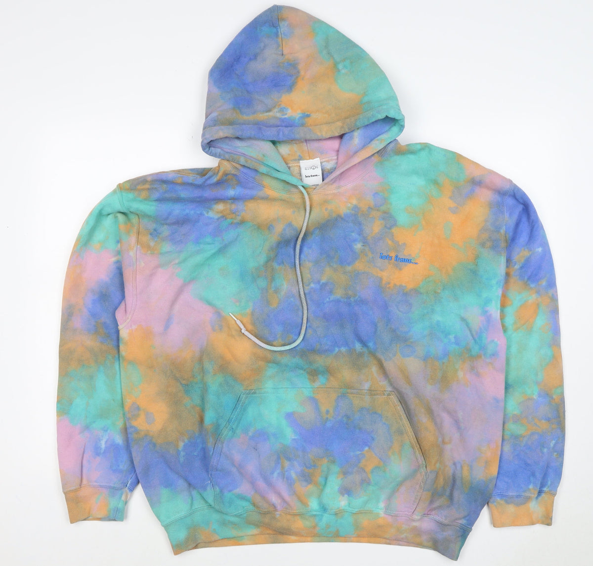Iets Frans Womens Multicoloured L Tie Dye Pullover Hoodie Embroidered Logo
