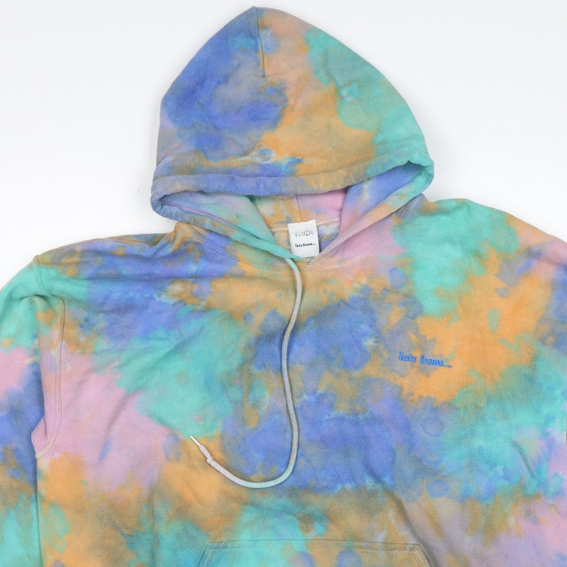 Iets Frans Womens Multicoloured L Tie Dye Pullover Hoodie Embroidered Logo