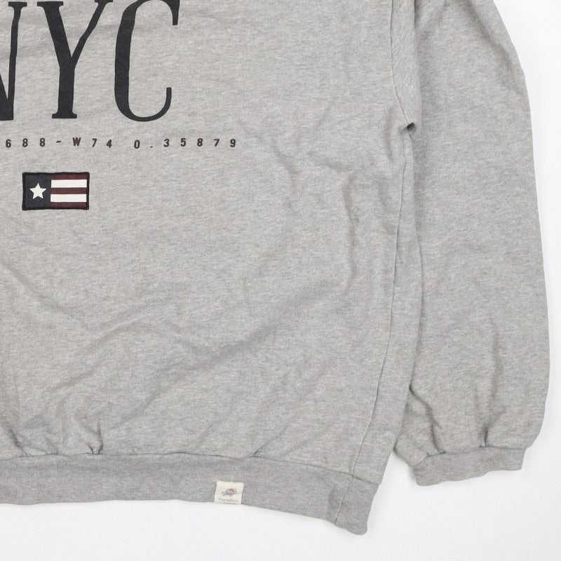 Pull&Bear Women’s Grey M NYC Graphic Fleece Crew Neck Sweatshirt