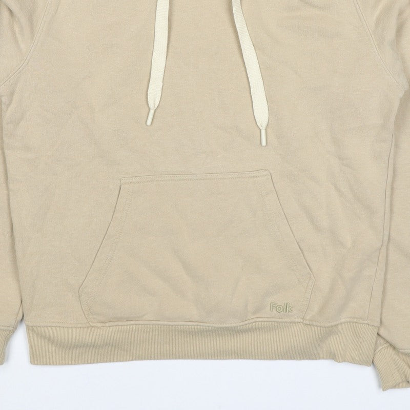 Folk Women’s Beige Size 12 Pullover Hoodie Cotton Blend Logo