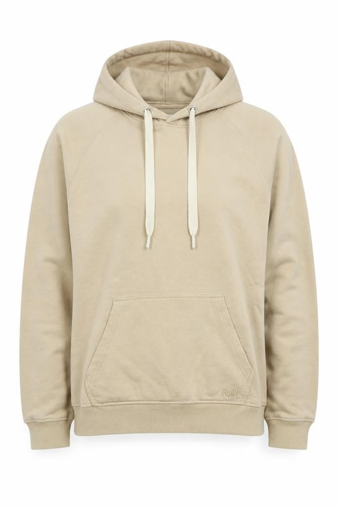 Folk Women’s Beige Size 12 Pullover Hoodie Cotton Blend Logo