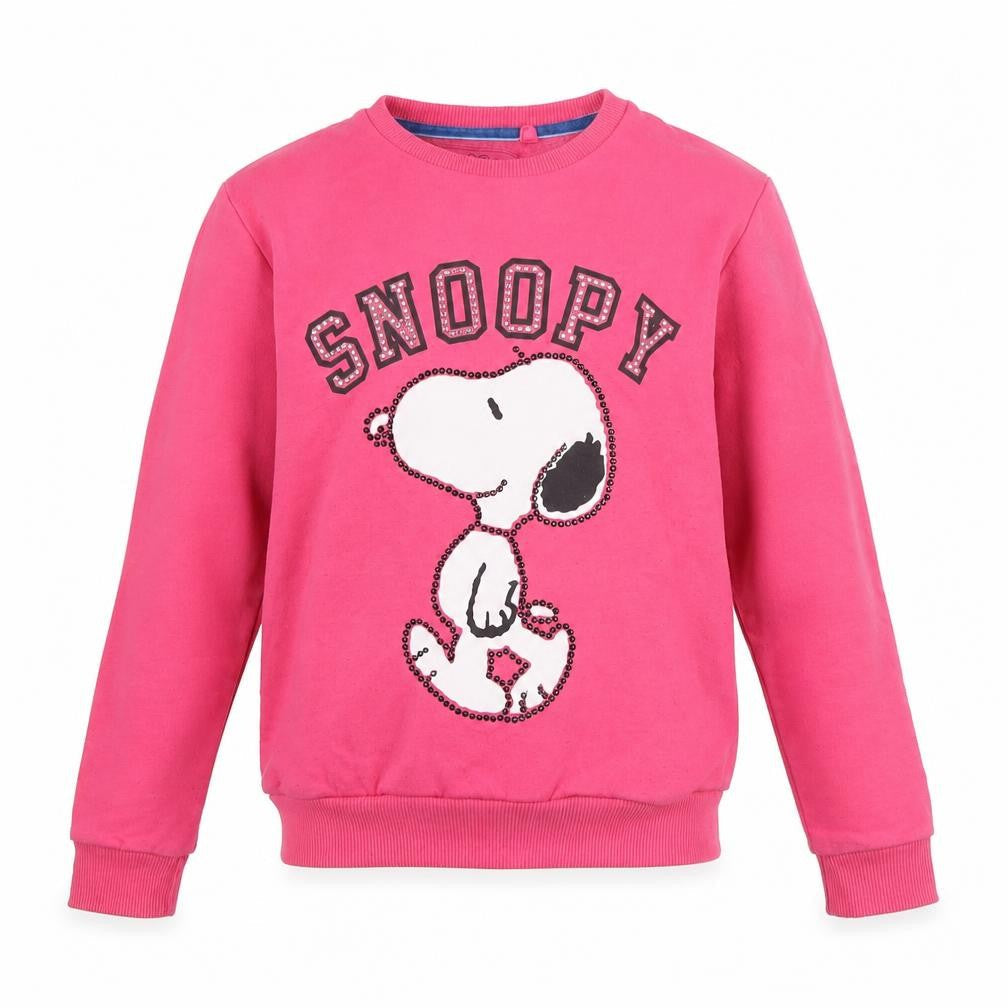 Snoopy Girls Pink 9-10 Years Pullover Sweatshirt Rhinestone Peanuts