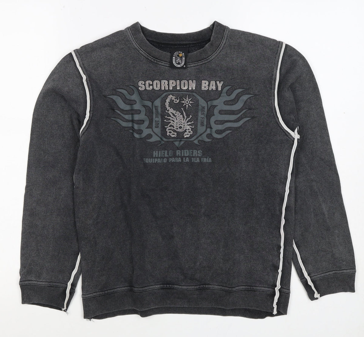 Scorpion Bay Boys Grey M Pullover Graphic Sweatshirt Long Sleeve