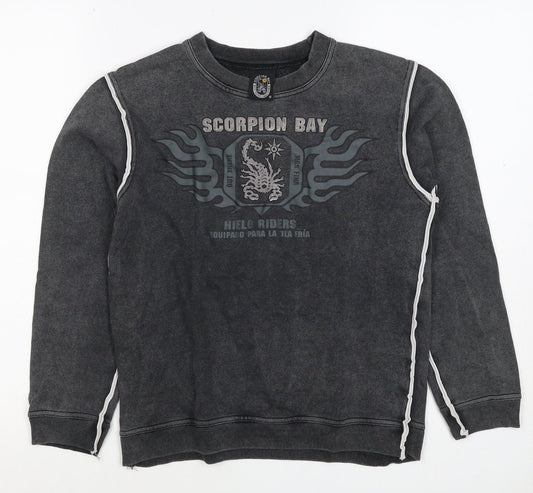 Scorpion Bay Boys Grey M Pullover Graphic Sweatshirt Long Sleeve