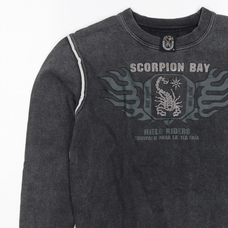 Scorpion Bay Boys Grey M Pullover Graphic Sweatshirt Long Sleeve