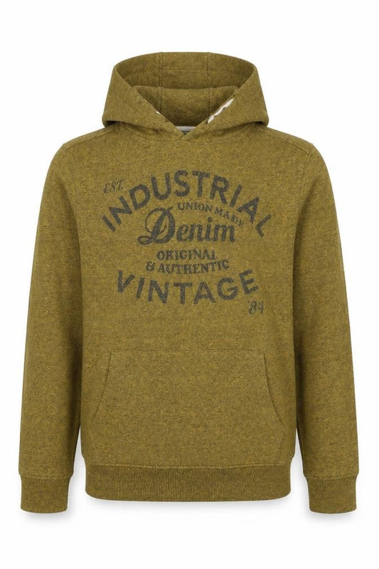 M&S Boys Green 7-8 Years Pullover Hoodie Logo Print Pockets