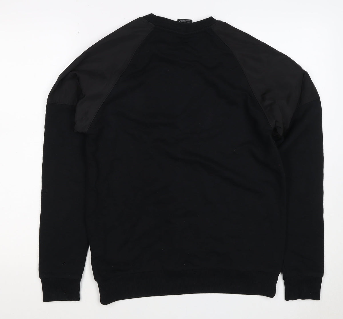 Outfitters Men’s Black M Crew Neck Pullover Sweatshirt Contrast Sleeves