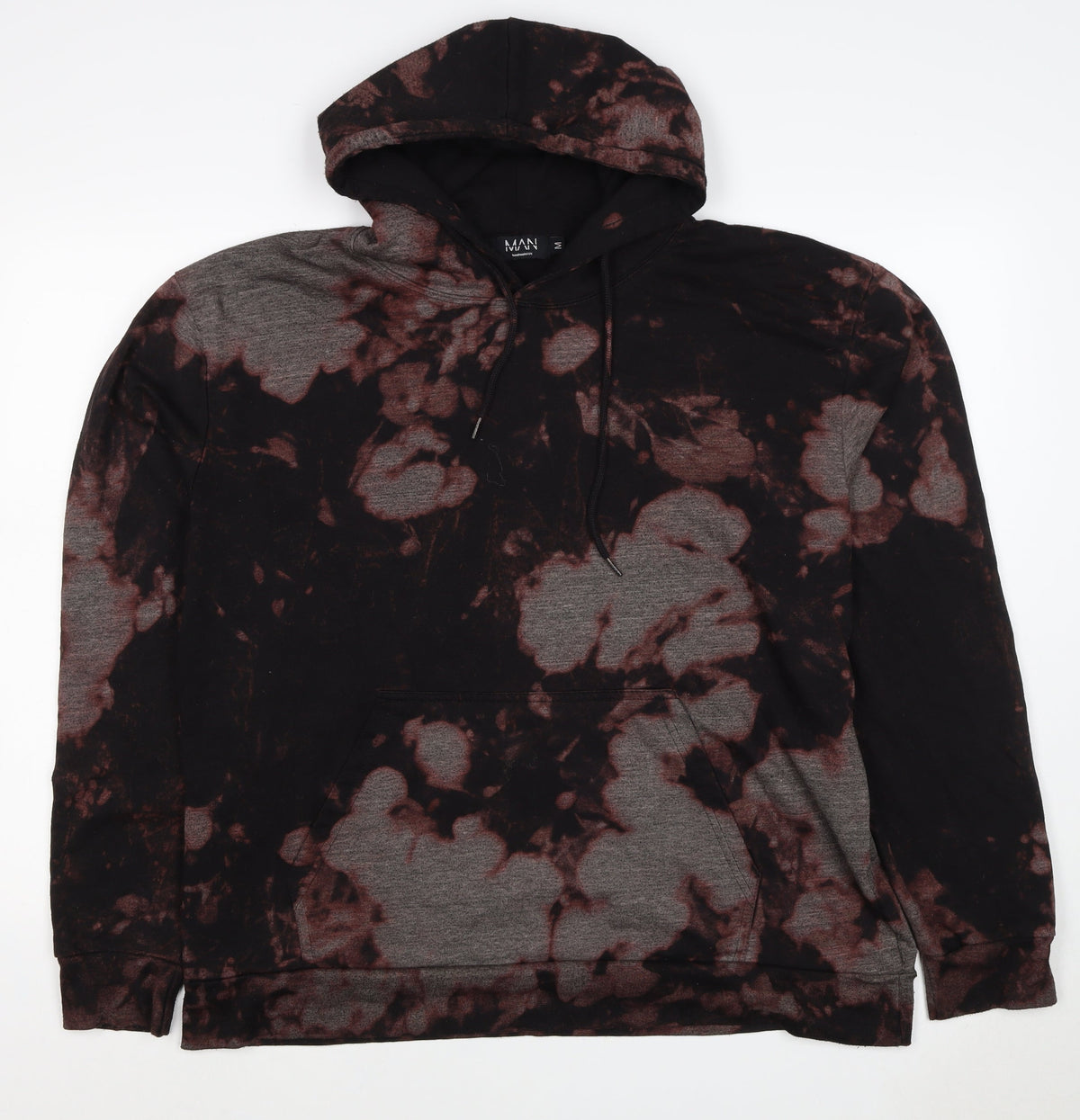 boohooMAN Men’s Multicoloured Tie Dye Pullover Hoodie M Gothic