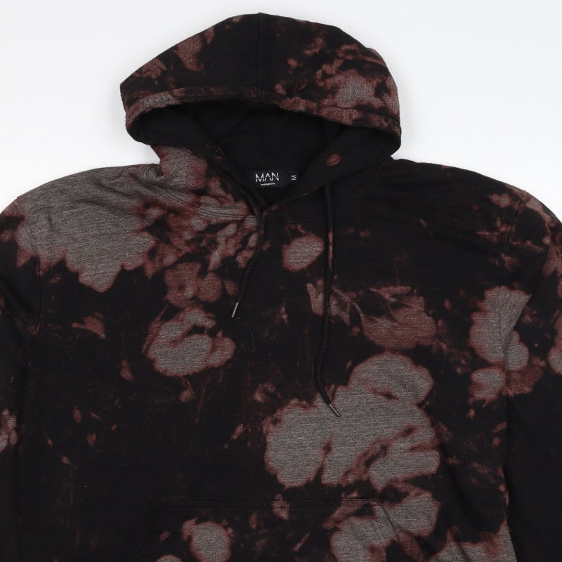 boohooMAN Men’s Multicoloured Tie Dye Pullover Hoodie M Gothic