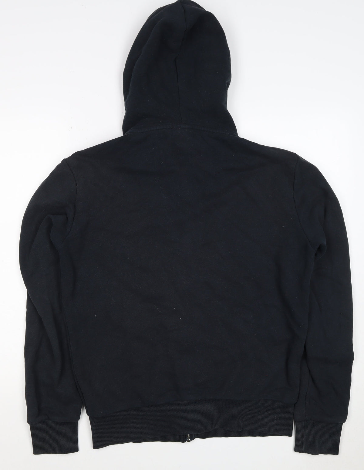 Superdry Men Black M Full Zip Hoodie Logo Cotton Pockets