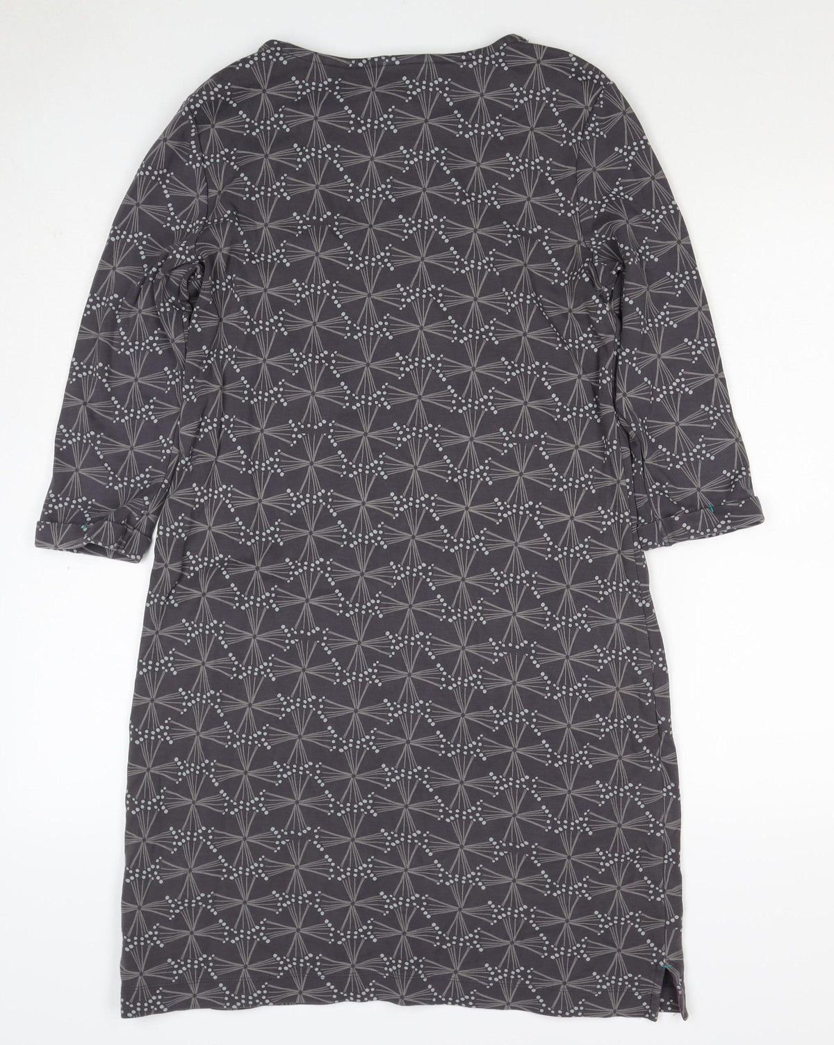 White Stuff Women Grey Geometric Print UK 12 Shift Dress Pockets
