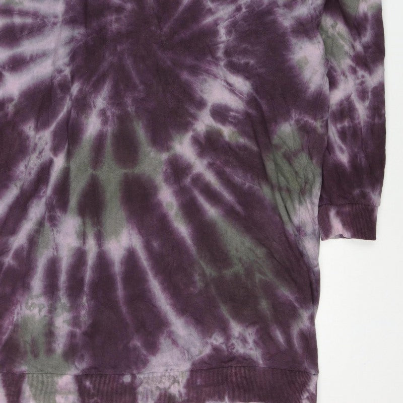 ASOS DESIGN Women’s Purple Tie Dye Pullover Hoodie UK 12 Cotton