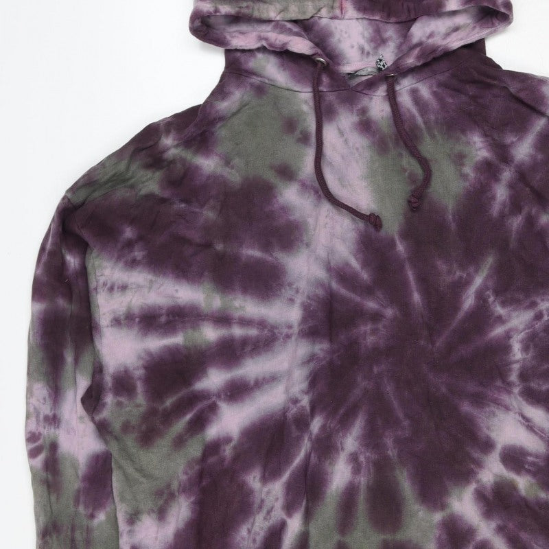 ASOS DESIGN Women’s Purple Tie Dye Pullover Hoodie UK 12 Cotton