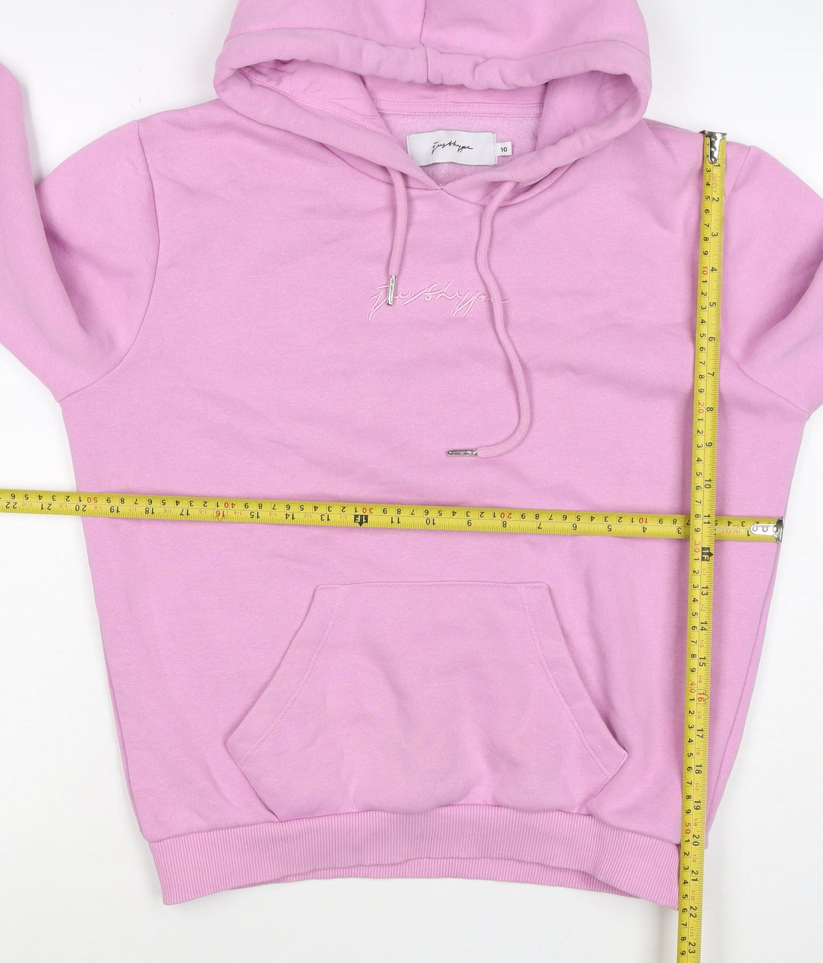 Hype Women’s Pink Logo Hooded Pullover Hoodie UK 10 Cotton Blend