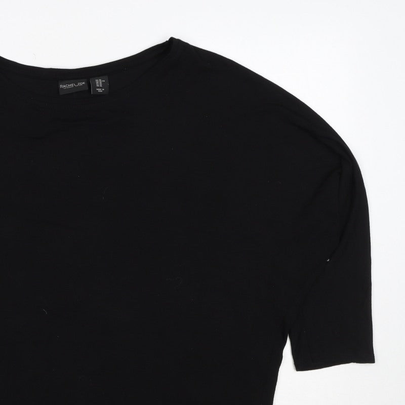 Rachel Zoe Women Black XL Basic Crew Neck Short Sleeve T-Shirt