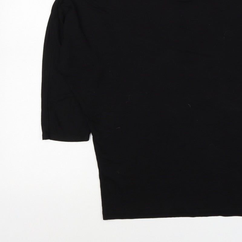 Rachel Zoe Women Black XL Basic Crew Neck Short Sleeve T-Shirt