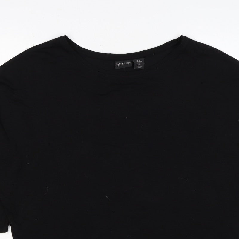 Rachel Zoe Women Black XL Basic Crew Neck Short Sleeve T-Shirt