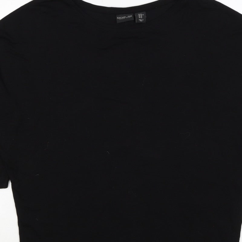 Rachel Zoe Women Black XL Basic Crew Neck Short Sleeve T-Shirt