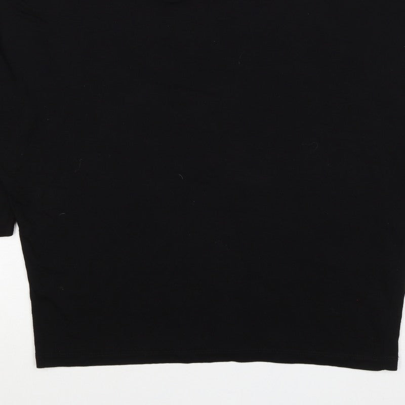 Rachel Zoe Women Black XL Basic Crew Neck Short Sleeve T-Shirt