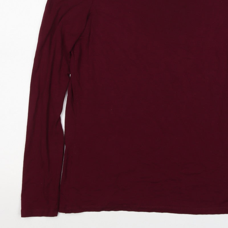 Long Tall Sally Women Red M Tall Cowl Neck Stretch Jersey Top