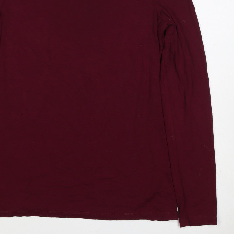 Long Tall Sally Women Red M Tall Cowl Neck Stretch Jersey Top