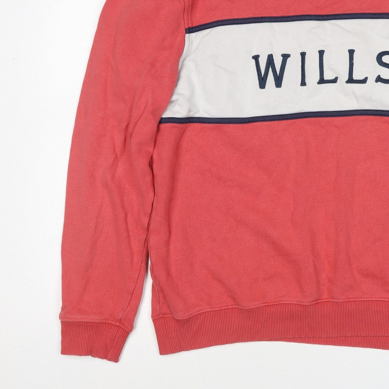 Jack Wills Women’s Red L Colourblock Logo Crew Neck Sweatshirt