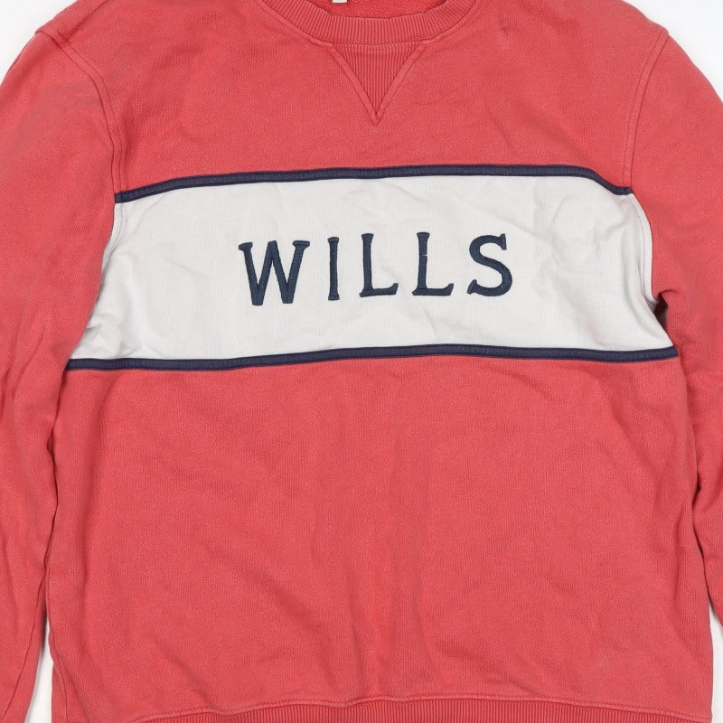 Jack Wills Women’s Red L Colourblock Logo Crew Neck Sweatshirt