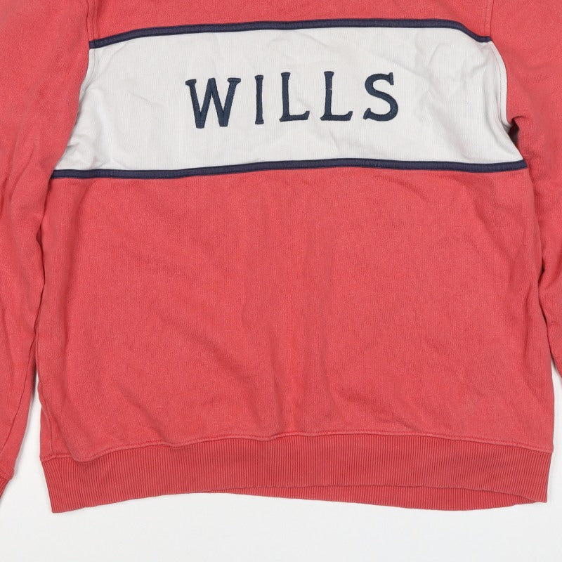 Jack Wills Women’s Red L Colourblock Logo Crew Neck Sweatshirt