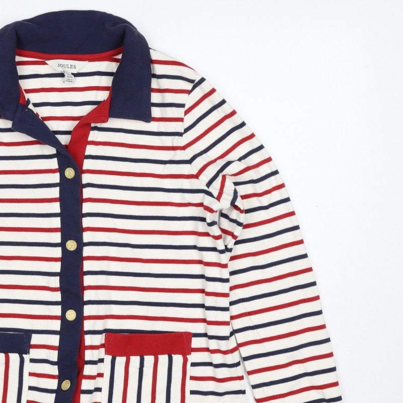 Joules Women’s Multicoloured UK 8 Striped Cotton Collared Cardigan