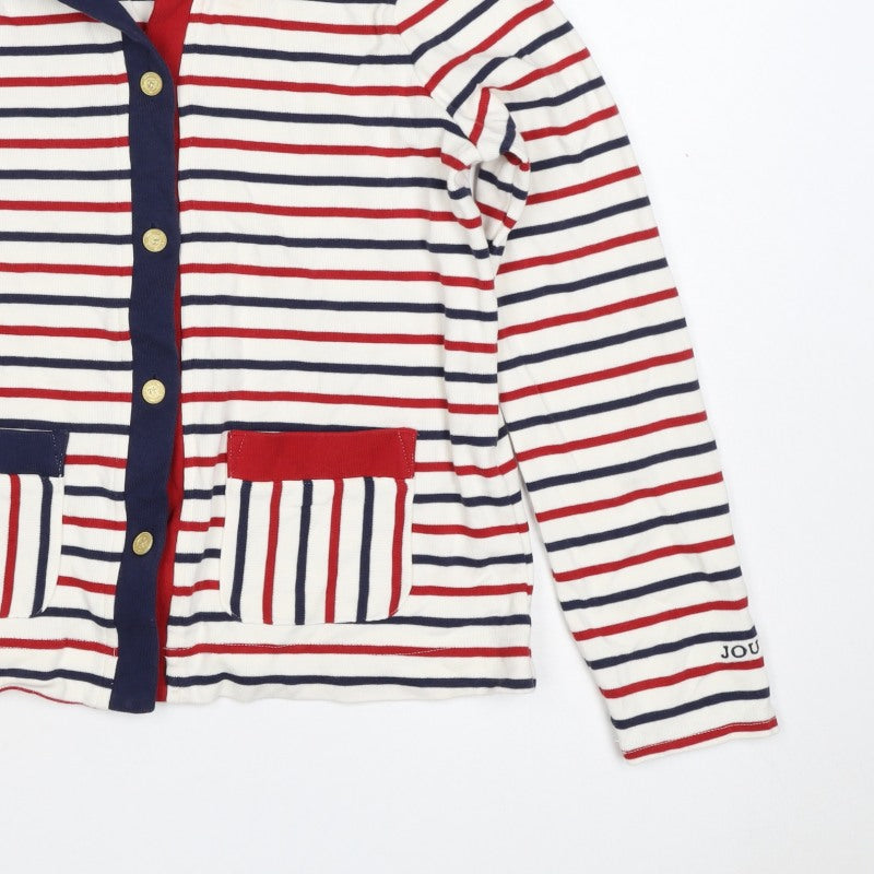 Joules Women’s Multicoloured UK 8 Striped Cotton Collared Cardigan