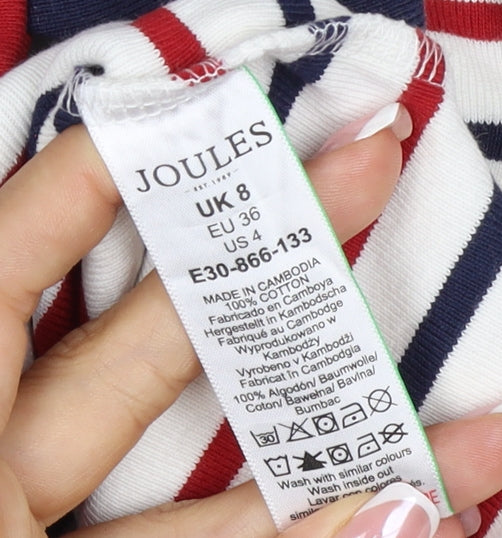 Joules Women’s Multicoloured UK 8 Striped Cotton Collared Cardigan