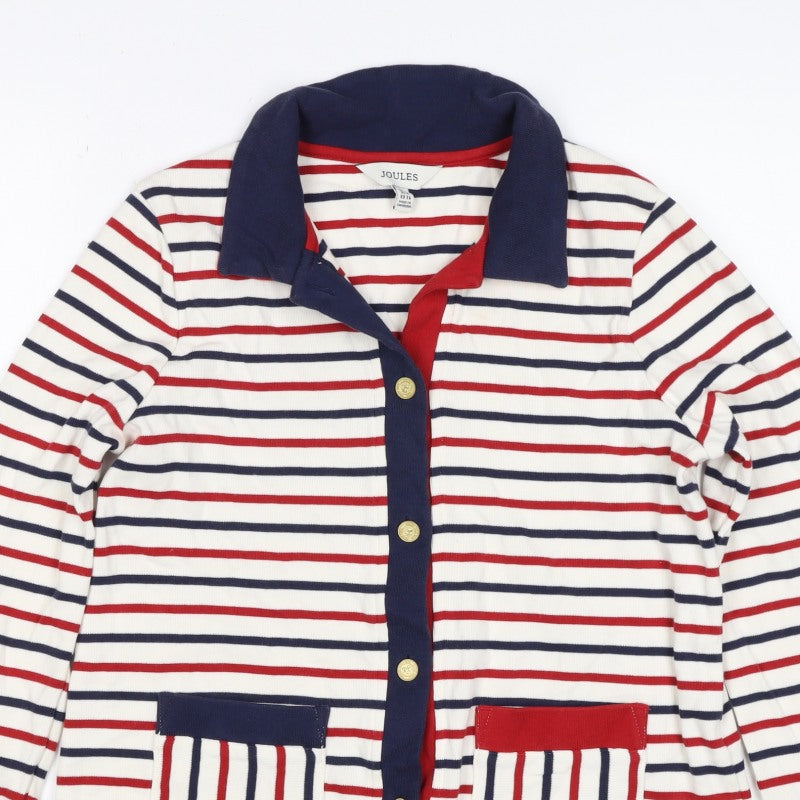 Joules Women’s Multicoloured UK 8 Striped Cotton Collared Cardigan