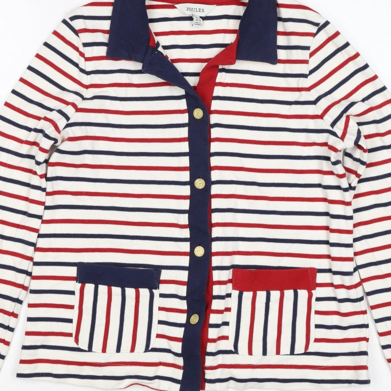 Joules Women’s Multicoloured UK 8 Striped Cotton Collared Cardigan