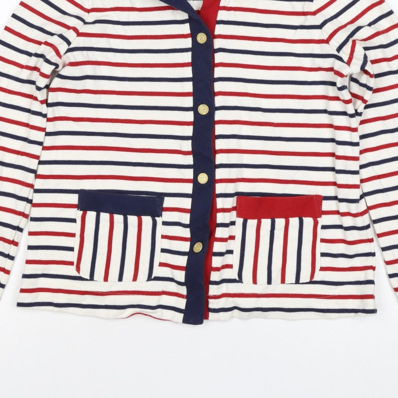 Joules Women’s Multicoloured UK 8 Striped Cotton Collared Cardigan