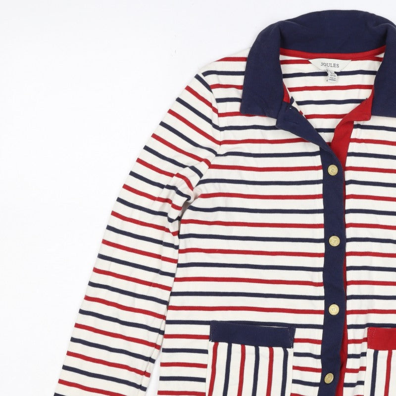 Joules Women’s Multicoloured UK 8 Striped Cotton Collared Cardigan