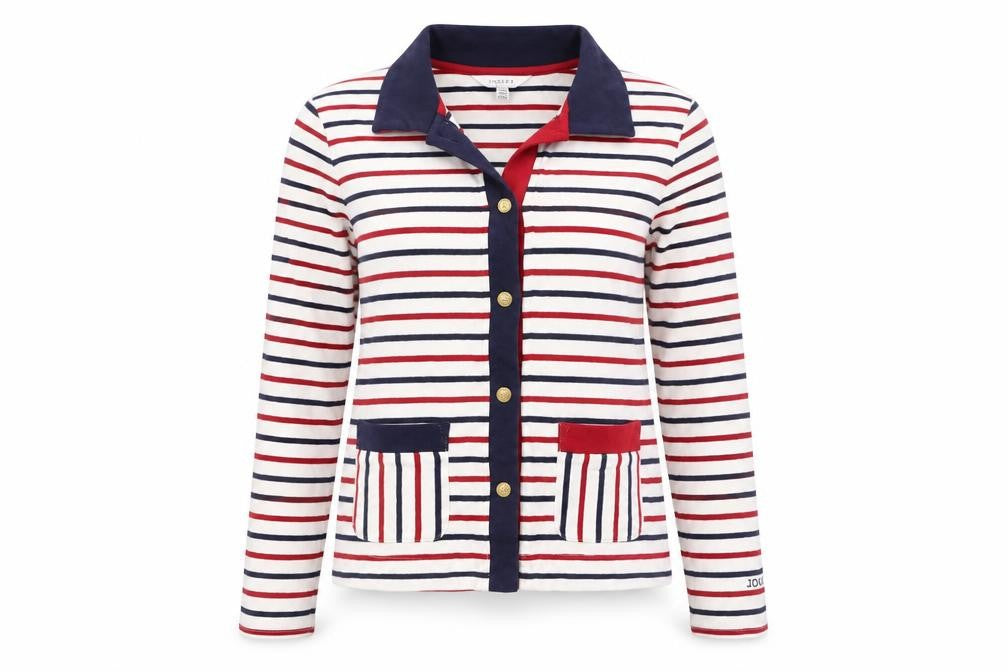 Joules Women’s Multicoloured UK 8 Striped Cotton Collared Cardigan