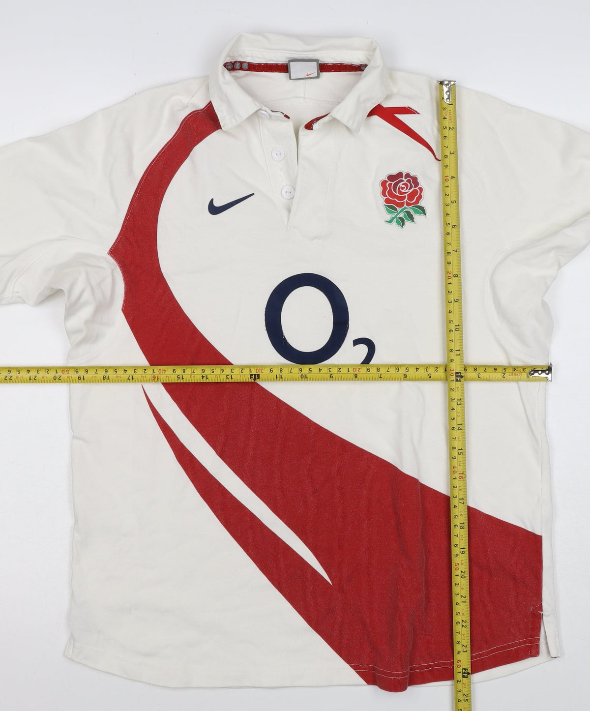 Nike Boys White XL England Rugby O2 Henley Sweatshirt 13-14 Years