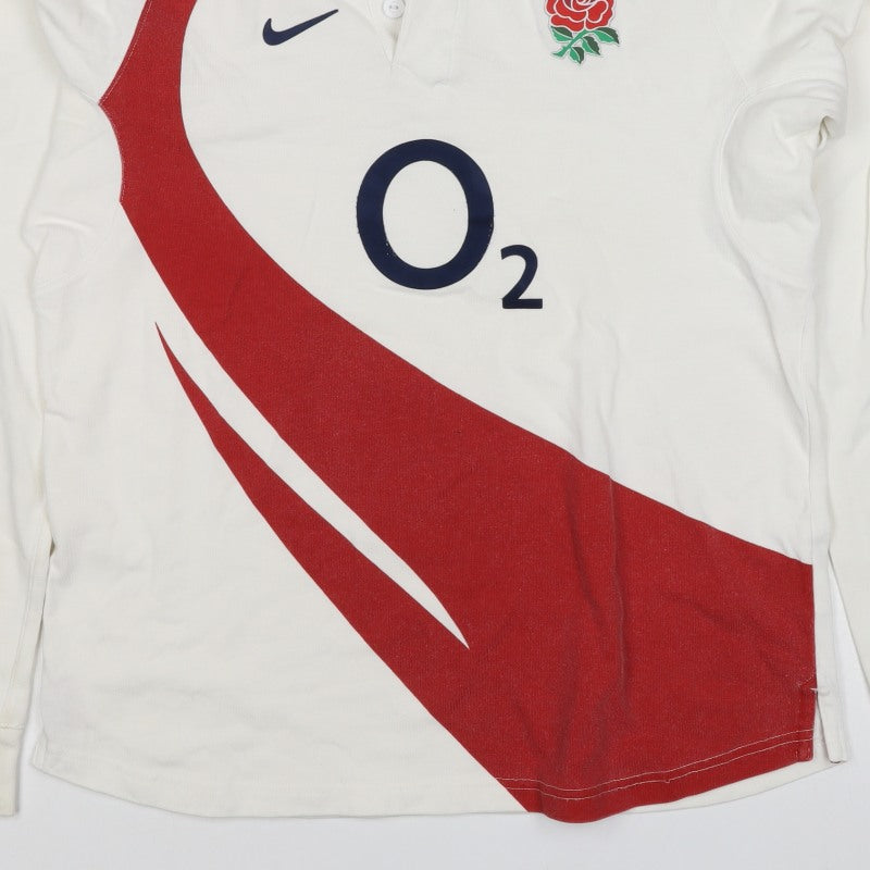 Nike Boys White XL England Rugby O2 Henley Sweatshirt 13-14 Years