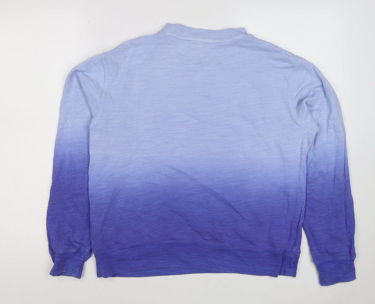 Marks & Spencer Women Blue XS Ombre Crew Neck Pullover Sweatshirt