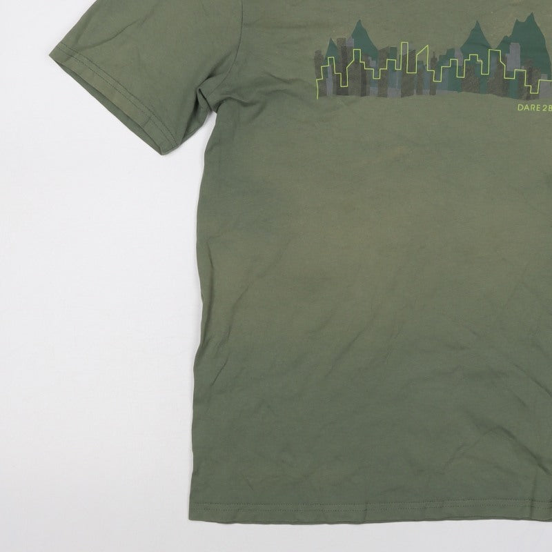 Dare 2b Mens Green L Crew Neck City Mountain Graphic T-Shirt