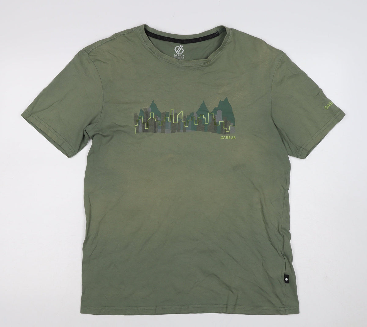 Dare 2b Mens Green L Crew Neck City Mountain Graphic T-Shirt