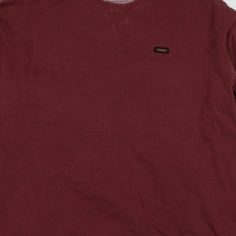 TOG24 Men’s Red 2XL Crew Neck Pullover Cotton Blend Sweatshirt