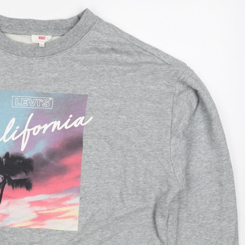 Levi's Women Grey M California Palm Graphic Crew Sweatshirt