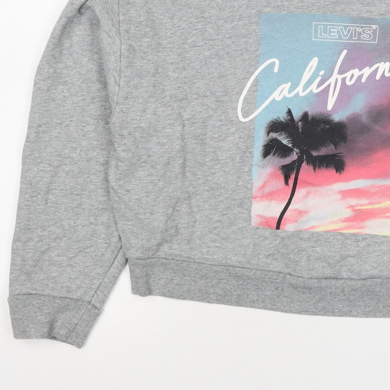 Levi's Women Grey M California Palm Graphic Crew Sweatshirt