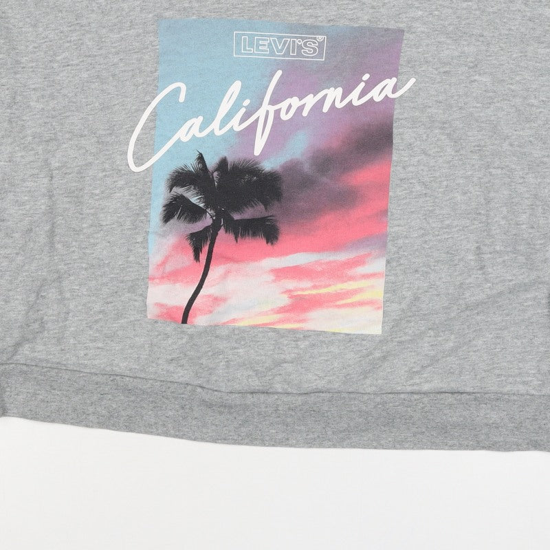 Levi's Women Grey M California Palm Graphic Crew Sweatshirt