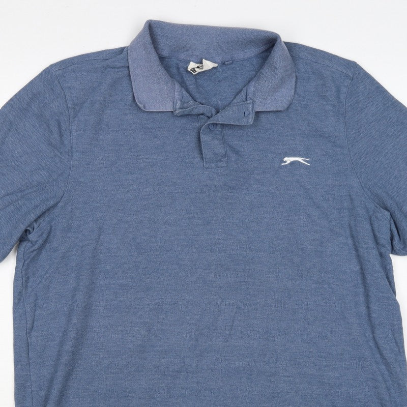 Slazenger Men’s Blue L Short Sleeve Logo Golf Polo Shirt