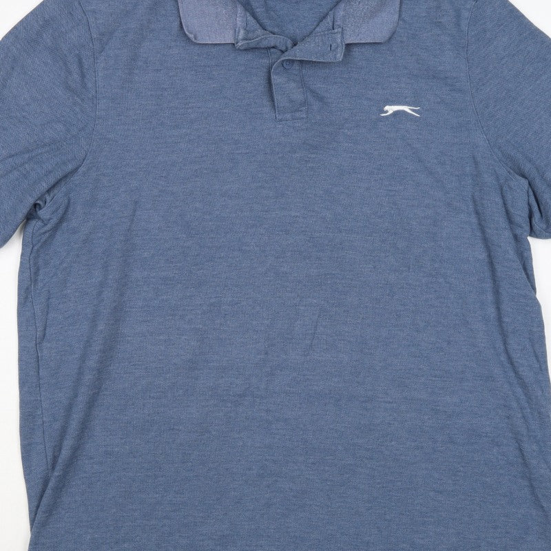 Slazenger Men’s Blue L Short Sleeve Logo Golf Polo Shirt